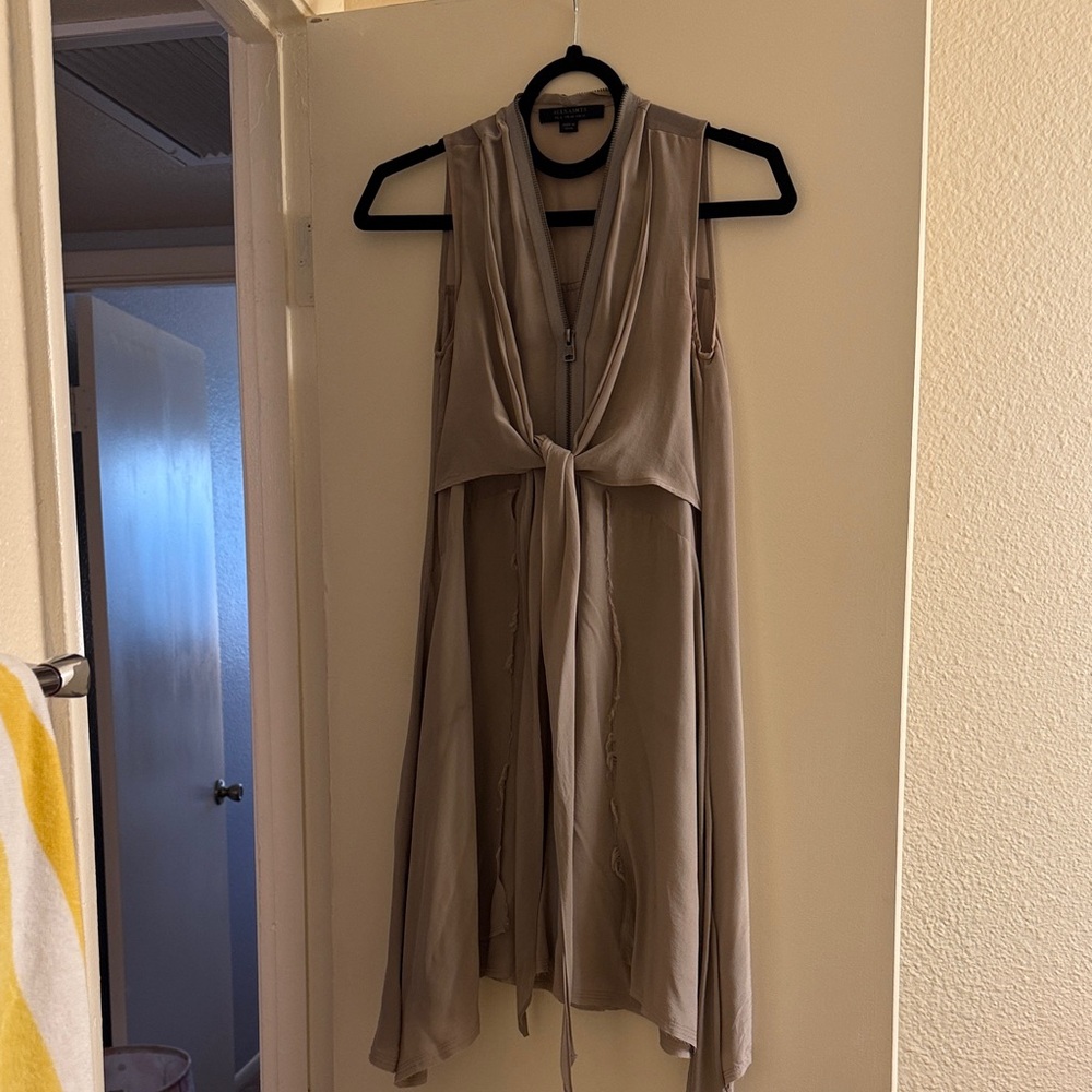 All Saints Jayda Tan Sleeveless Dress